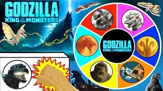 GODZILLA KING OF THE MONSTERS Spinning Wheel Slime Game w NEW GODZILLA MOVIE FIGURES [upl. by Chilson]