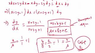 Equations Reducible to Homogeneous Forms Case2 [upl. by Timothea306]