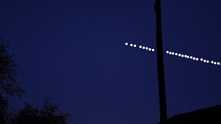 Starlink Satellites train seen in the sky  view from earth  Elon Musk SpaceX [upl. by Myranda]