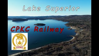 CPKC Trains amp Lake Superior aerial views  Marathon Ontario Canada  April 2024 [upl. by Okiek]