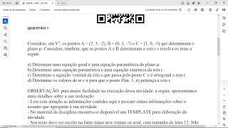 a Determine uma equação geral e uma equação paramétrica do plano µ [upl. by Tnahsin]