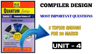 Compiler Design Aktu Important Questions  UNIT4 Compilerdesignaktu compilerdesignaktuplaylist [upl. by Wiltshire]