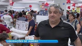 Tradicional liquidação de janeiro movimenta o comércio de Bauru [upl. by Enahpets]