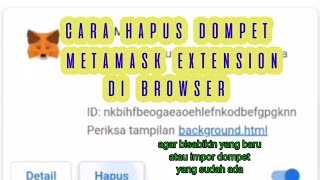 cara menghapus dompet metamask extension di browser [upl. by Onder]