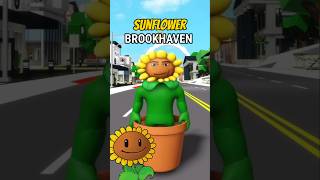 Cara membuat SUNFLOWER MAN di brookhaven Plants vs zombie shorts [upl. by Semadar322]