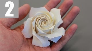 Part23  How to fold Naomiki Sato Origami Rose Pentagon Rose 佐藤直幹 摺紙玫瑰教學 [upl. by Adnomal]