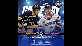 Div 1 Elite  Purple Cobras vs Great Guys [upl. by Eimilb870]