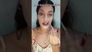 Como fazer essa boca com contorno marrom 🤎makeuptutorial belezafeminina bocamarrom [upl. by Enitselec]