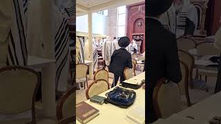 Mazal Tov song in an Israeli synagogue during Shacharit prayers [upl. by Rasaec]