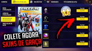 URGENTE COLETE GRÁTIS SKINS DE NATAL 2024 CAMISA MAGIC SQUAD DE GRAÇA EVENTO NATALINO FREE FIRE ff [upl. by Aivataj355]