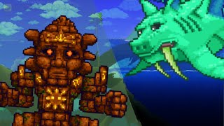 Terraria Golem Vs Duke Fishron Tmodloader 144 Smash Bros Boss Fight [upl. by Novonod]