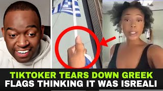 DUMB TIKTOKER TEARS DOWN THE ISRAELI FLAG [upl. by Shien]