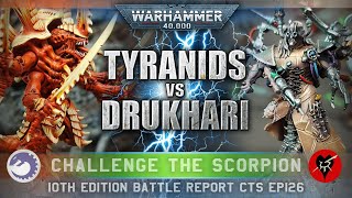 Tyranids vs Drukhari Dark Eldar Warhammer 40K 10th Edition Battle Report 2000pts [upl. by Enyrehtac]