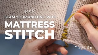 MATTRESS STITCH learn to seam your knitting  stepbystep tutorial [upl. by Valonia]