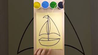 Sand painting Boat art sandart shorts coloring kids [upl. by Ignatz]