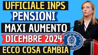 PENSIONI DICEMBRE👉 ANTEPRIMA IMPORTI con AUMENTO in ARRIVO CONFERMATO❗️ECCO COSA CONTERRÀ💰 [upl. by Tobe599]