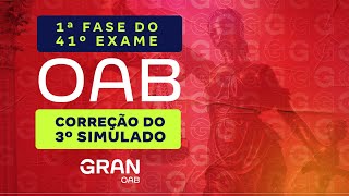 1ª fase do 41º Exame OAB Correção do 3º Simulado [upl. by Rehpinej347]