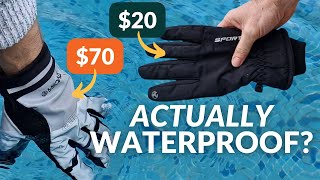 I dipped 4 quotwaterproofquot cycling gloves into a pool amp THIS HAPPENED [upl. by Adnalahs]