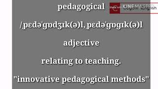 Pedagogical meaning and pronunciation [upl. by Thant10]