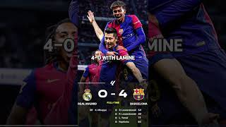 FC BARCELONA 4 VS 0 REAL MADRID  EL CLÁSICO  LALIGA 202425 MD11 football soccer shorts [upl. by Labanna]