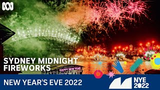 Sydney Midnight Fireworks  LIVE New Years Eve 2022 [upl. by Kela689]