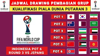 Jadwal Drawing Pembagian Grup  Kualifikasi Piala Dunia 2026 Putaran Ke 3  Jadwal Timnas Indonesia [upl. by Pattie]