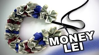 How to make a money lei for graduation with school colors [upl. by Akenna]