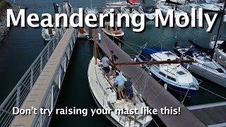 Raising the mast on a Cornish Crabber 26 sailing yacht in strong wind using only its own rigging [upl. by Atikaj]