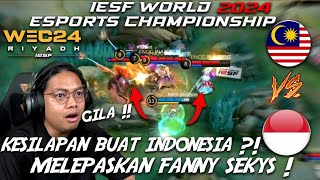 MALAYSIA VS INDONESIA SEMIFINALS MATCH 1 IESF WEC 2024 [upl. by Nnaerb]