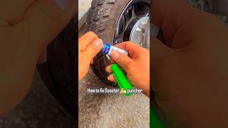 Fix Scooter tyre puncher by this short cut trick scooter puncher fix tyre easytrick automobile [upl. by Amery]