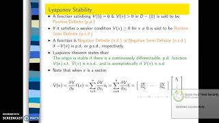 Lyapunov Stability Criterion [upl. by Pirnot]