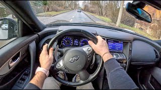 2014 Infiniti QX70 50 V8 390HP 0100 POV Test Drive 1521 Joe Black [upl. by Anattar]