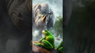 Hybrid Frog vs Rhino Monster Animals shorts hybrid [upl. by Notfol]