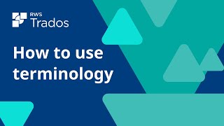 How to use terminology in Trados Studio [upl. by Lita606]