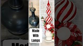 DIY Christmas Finial Topiaries from Repurposed Lamps  Easy Holiday Decor [upl. by Gib283]