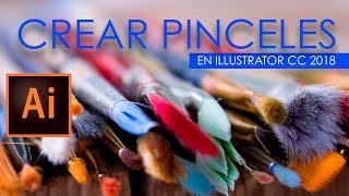 ¿Cómo crear fácil pinceles personalizados en Illustrator CC2018 [upl. by Mulvihill]