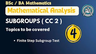 Subgroups  4   Finite Subgroup Test  Unit 1  BSc  BA Math  Sem 1  NEP 2020 [upl. by Anuahsal]