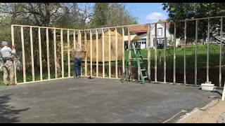 Saltbox Garage Walls Going Up Woohoo [upl. by Bonucci45]