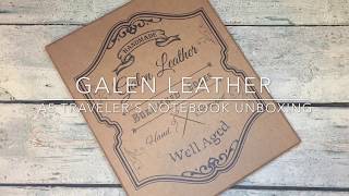 Galen Leather A5 Travelers Notebook Unboxing [upl. by Deehsar]