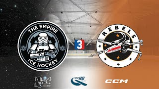 Empire v Rebels  Div 3  19th November  IceHQ Rec League ice hockey [upl. by Eimaraj]