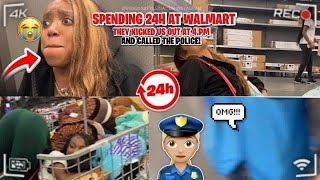 SPENDING 24 HOURS in WALMART We got kicked out at 4 AM They called the policeee😱‼️ [upl. by Falzetta]