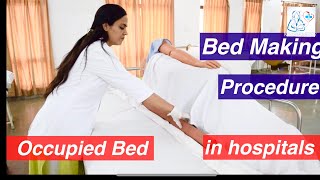 Occupied bed making procedure l Bedmaking Part 3 l Medical and Nursing l Rashmi Rajora [upl. by Adnoral842]