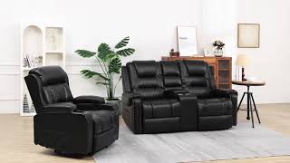 Cosvalve Recliner Chair PU Leather Massage Chair Single Sofa [upl. by Altaf]