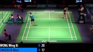 R16  MS  Wong Wing Ki vs Marc Zwiebler  2014 Australia Open [upl. by Heda]