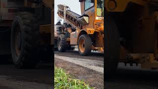 Shoulder sod removal Road maintenance road grader [upl. by Roosevelt]