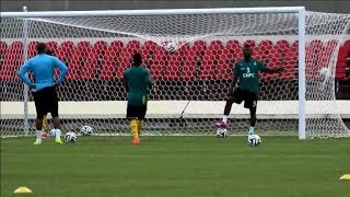 Mondial2014 entraînement du Ghana au stade du roi Pelé [upl. by Enellek]