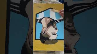 Top coat of Resin on Acrylic Painting resincrafts acrylicpainting messi [upl. by Tchao163]