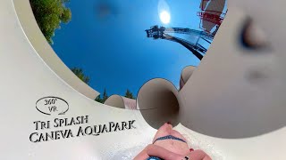 Caneva AquaPark Tri Splash Bodyslide middle 360° VR POV Onride [upl. by Aiyram]