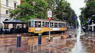 Yellow tram Milan Italy full version milan milano tram [upl. by Karwan]