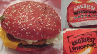 Burger King Angriest Whopper Review  Red Bun Whopper [upl. by Anauqcaj]